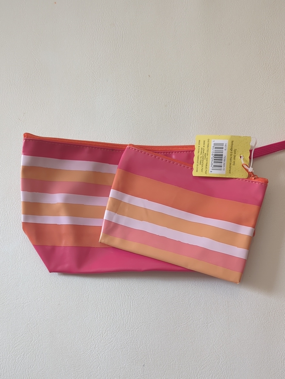 3/$15 Ashland Summer Wet Bag Summer Celebration NWT 2 Pc Bags Pink Orange Stripe